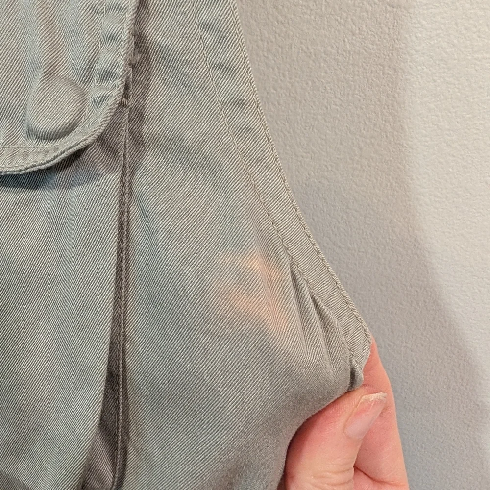 Johnny Was Gray Sleeveless Utility Jacket Sz M - Picture 9 of 11